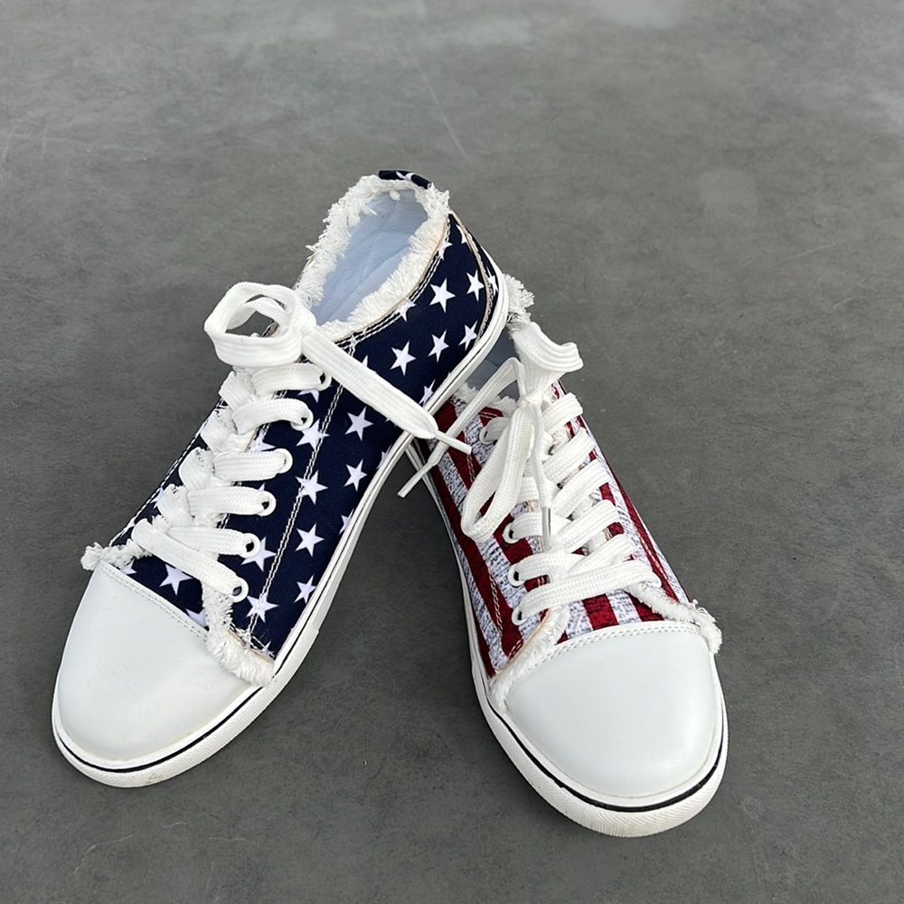 Red, White and Blue Tennis Shoes